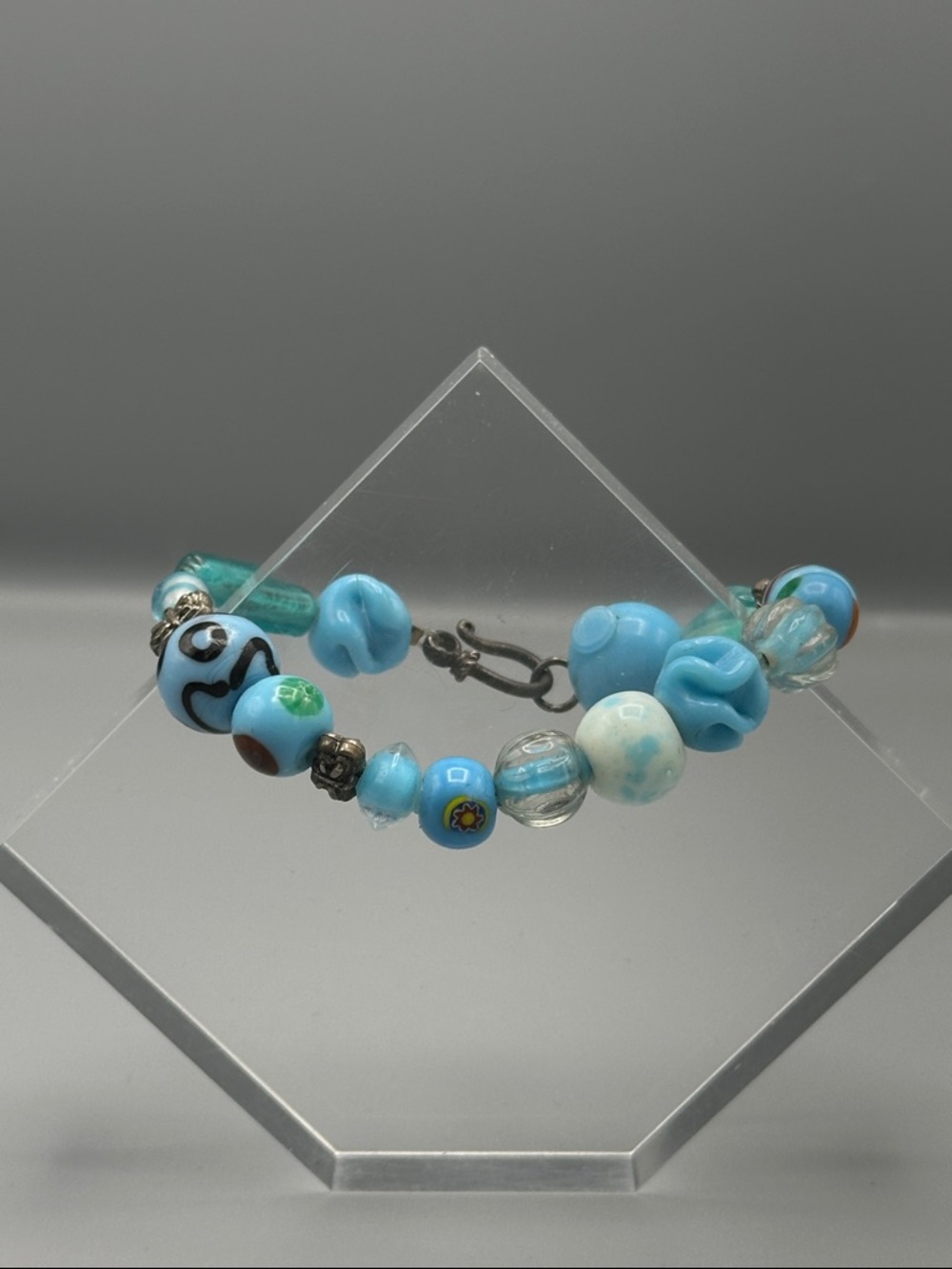 Blue Glass Bead Bracelet